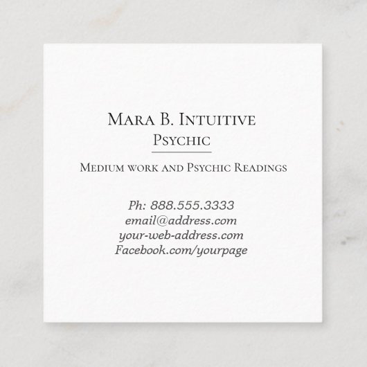*~* Sterne Psychisches Medium Wasserfarbe Quadratische Visitenkarte (Rückseite)