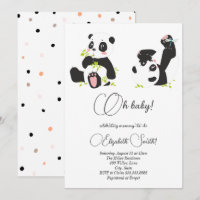 Sterne, Punkte, niedliche Pandas, Babydusche