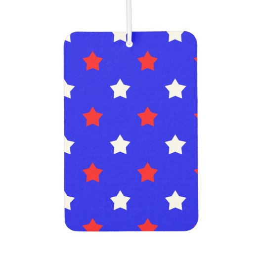 Sterne Rot und Weiß Muster Blau Hintergrund Autolufterfrischer (Vorderseite)