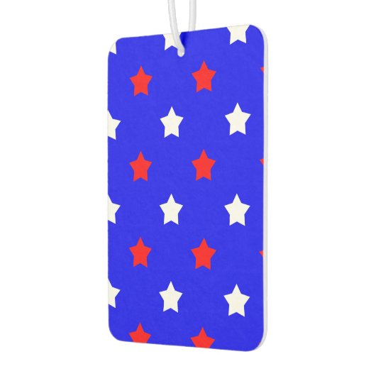 Sterne Rot und Weiß Muster Blau Hintergrund Autolufterfrischer (Links)