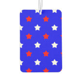 Sterne Rot und Weiß Muster Blau Hintergrund Autolufterfrischer (Rückseite)