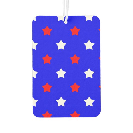 Sterne Rot und Weiß Muster Blau Hintergrund Autolufterfrischer (Rückseite)