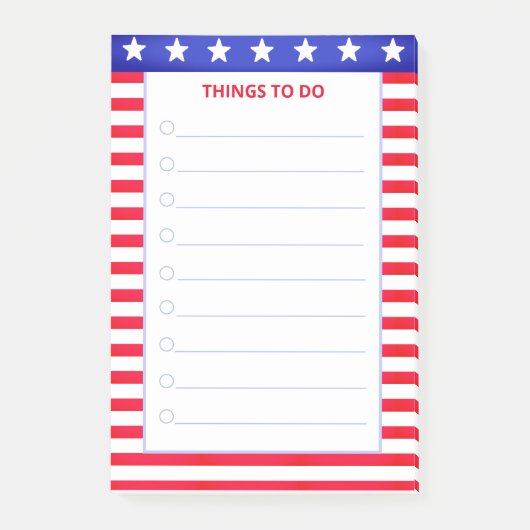 Sterne, rot-weiß gestreifte Dinge zu tun Post-it Klebezettel (Vorderseite)