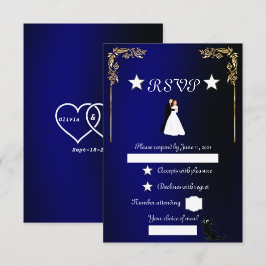 Sterne RSVP Karte (Vorne/Hinten)