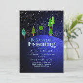 Sterne sagen ...Starry Abend Rente Party Einladung (Stehend Vorderseite)