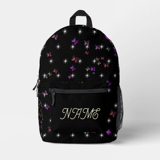 Sterne Schmetterling Bedruckter Rucksack (Vorderseite)