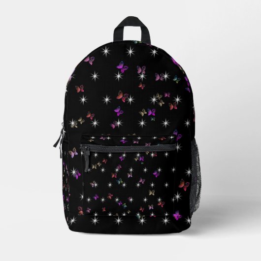 Sterne Schmetterling Bedruckter Rucksack (Vorderseite)