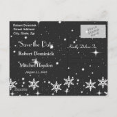 Sterne Schneeflocken WeihnachtsWedding Save the Da Ankündigungspostkarte (Rückseite)