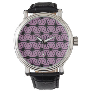 Sterne Schwarz und Lila Armbanduhr