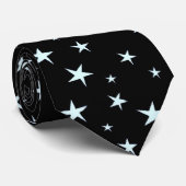 Sterne schwarzes hellblaues 1 krawatte (Gerollt)