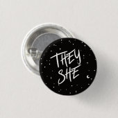 Sterne Sie / sie Pronouns Button (Vorne & Hinten)
