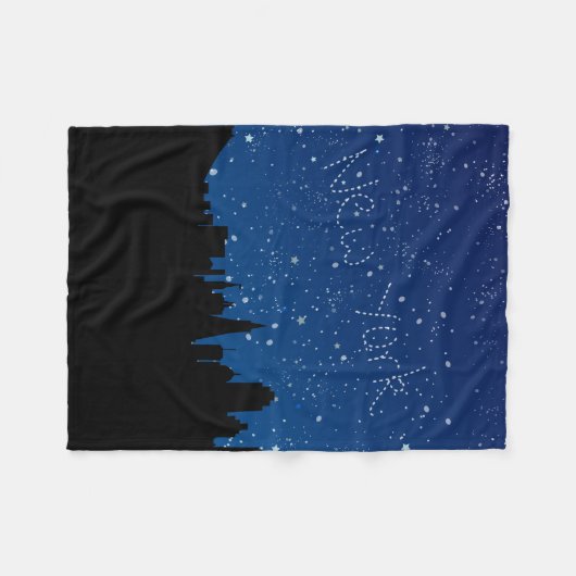 Sterne, Skyline, New York Fleecedecke (Vorderseite (Horizontal))