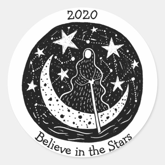 Sterne & Sternbilder Charon Crossing River B/W Runder Aufkleber (Vorderseite)