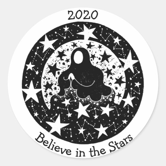 Sterne & Sternbilder Traumwoche B/W Runder Aufkleber (Vorderseite)