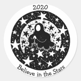 Sterne & Sternbilder Traumwoche B/W Runder Aufkleber