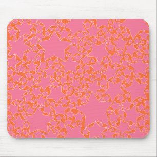 Sterne, Sterne, Sterne in Rosa und Orange Mousepad