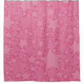 Sterne, Sterne, Sterne - rosa Duschvorhang (Vorderseite)