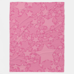 Sterne, Sterne, Sterne - rosa Fleecedecke
