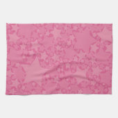 Sterne, Sterne, Sterne - rosa Geschirrtuch (Horizontal)