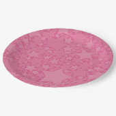 Sterne, Sterne, Sterne - rosa Pappteller (Schrägansicht)