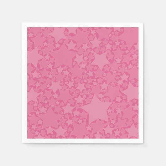 Sterne, Sterne, Sterne - rosa Serviette (Vorderseite)