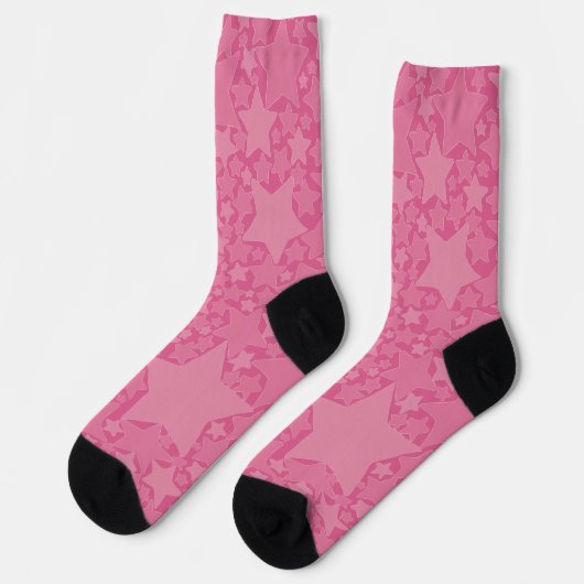 Sterne, Sterne, Sterne - rosa Socken (Linkes Detail)