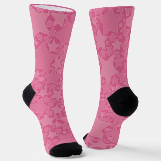 Sterne, Sterne, Sterne - rosa Socken (Gewinkelt)