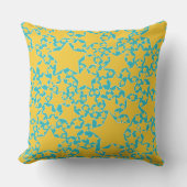Sterne, Sterne, Türkisch-gelbe Sterne Kissen (Vorderseite)