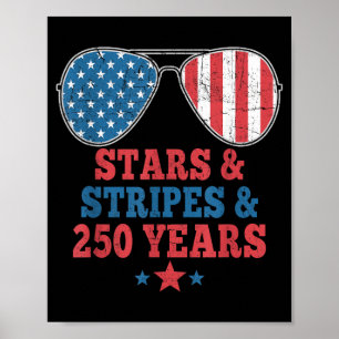 Sterne Streifen 250 Jahre Geburtstag USA Männer Fr Poster