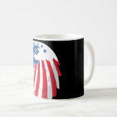 Sterne & Streifen Bald Adler. Name anpassen Kaffeetasse (VorderseiteRechts)
