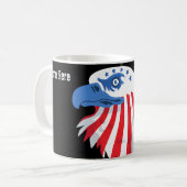 Sterne & Streifen Bald Adler. Name anpassen Kaffeetasse (Vorderseite Links)