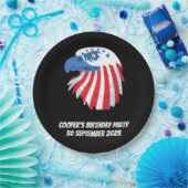 Sterne & Streifen Bald Adler. Name/Nachricht anpas Pappteller (Party)