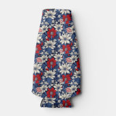 Sterne & Streifen Elegante Blumen Flaschenkühler (Vorderseite)