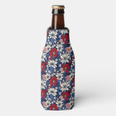 Sterne & Streifen Elegante Blumen Flaschenkühler (Flaschenvorderseite)