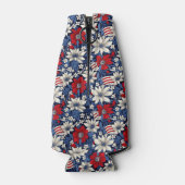 Sterne & Streifen Elegante Blumen Flaschenkühler (Rückseite)