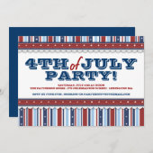 Sterne & Streifen Festivals 4. Juli Party Einladung (Vorne/Hinten)