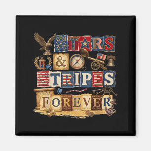 Sterne Streifen Forever Patriotisches Amerikanisch Magnet