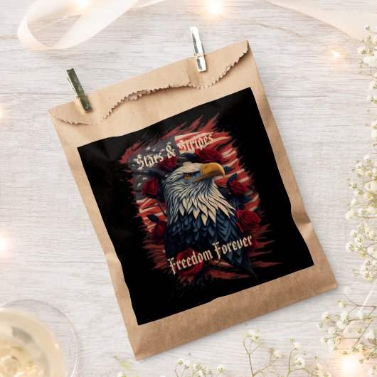 Sterne & Streifen Freiheit für ewig Adler USA Flag Geschenktütchen (Ausgeschnitten)