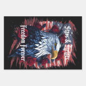 Sterne & Streifen Freiheit für immer Adler Amerika Geschenkpapier Set (Vorderseite)