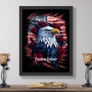 Sterne Streifen Freiheit für immer Adler Amerikani Poster