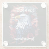 Sterne Streifen Freiheit für immer Eagle American  Glasuntersetzer (Rückseite)