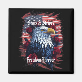 Sterne Streifen Freiheit für immer Eagle American  Magnet