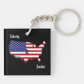 Sterne Streifen Freiheit für immer Eagle American  Schlüsselanhänger (Rückseite)