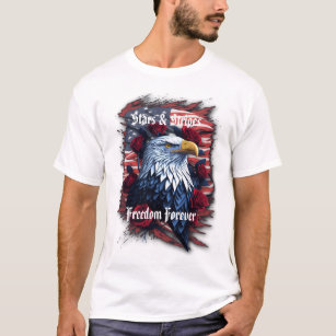 Sterne Streifen Freiheit für immer Eagle American  T-Shirt
