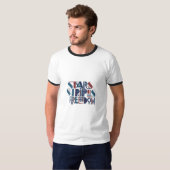 Sterne Streifen Freiheit T-Shirt (Vorne ganz)