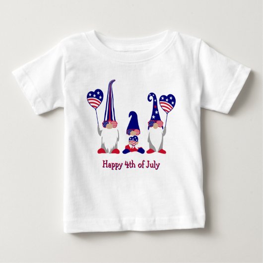 Sterne, Streifen & Gnome Freude Baby T-shirt (Vorderseite)