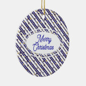 Sterne & Streifen MUSTER gold rot oder blau Keramik Ornament (Rechts)