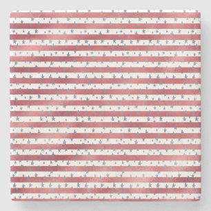 Sterne Streifen Rot Weiß Blau Steinuntersetzer