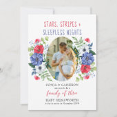 Sterne Streifen Schlucklose Nächte Blumenschwanger Ankündigung (Vorderseite)