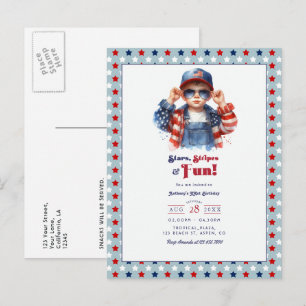 Sterne, Streifen & Spaß   Alles Amerikanischer Geb Postkarte